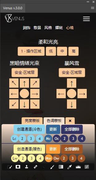 PS插件Venus Retouch Panel 3.0中文汉化版润色美白磨皮(mac+win)支持CC2020