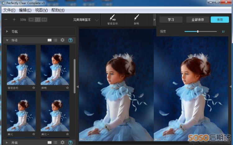 Perfectly Clear V3.9中文汉化版照片一键变清晰智能锐化图片PS插件