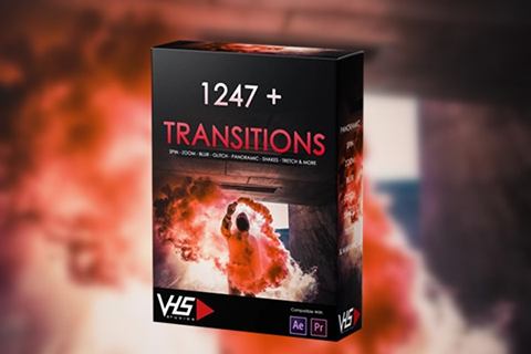 1247种PR预设插件视频转场特效过渡冲击故障运动缩放闪白叠加Tutorial Preset Transitions VHS Studio