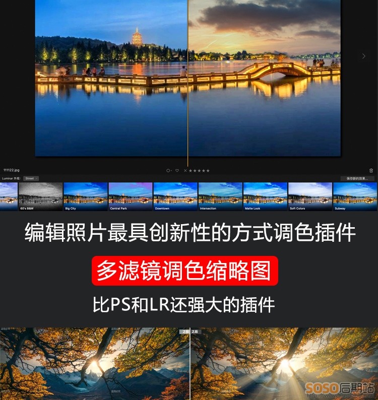 Luminar 4.3中文版WIN/MAC专业调色修图插件，带中文视频教程支持PS CC2020