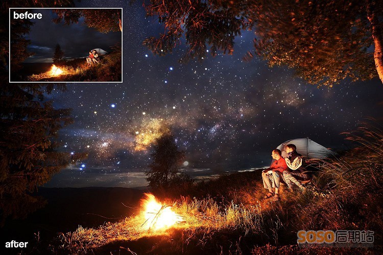100P高清星空夜景图片素材JPG宇宙夜空星星PS摄影后期叠加合成night sky